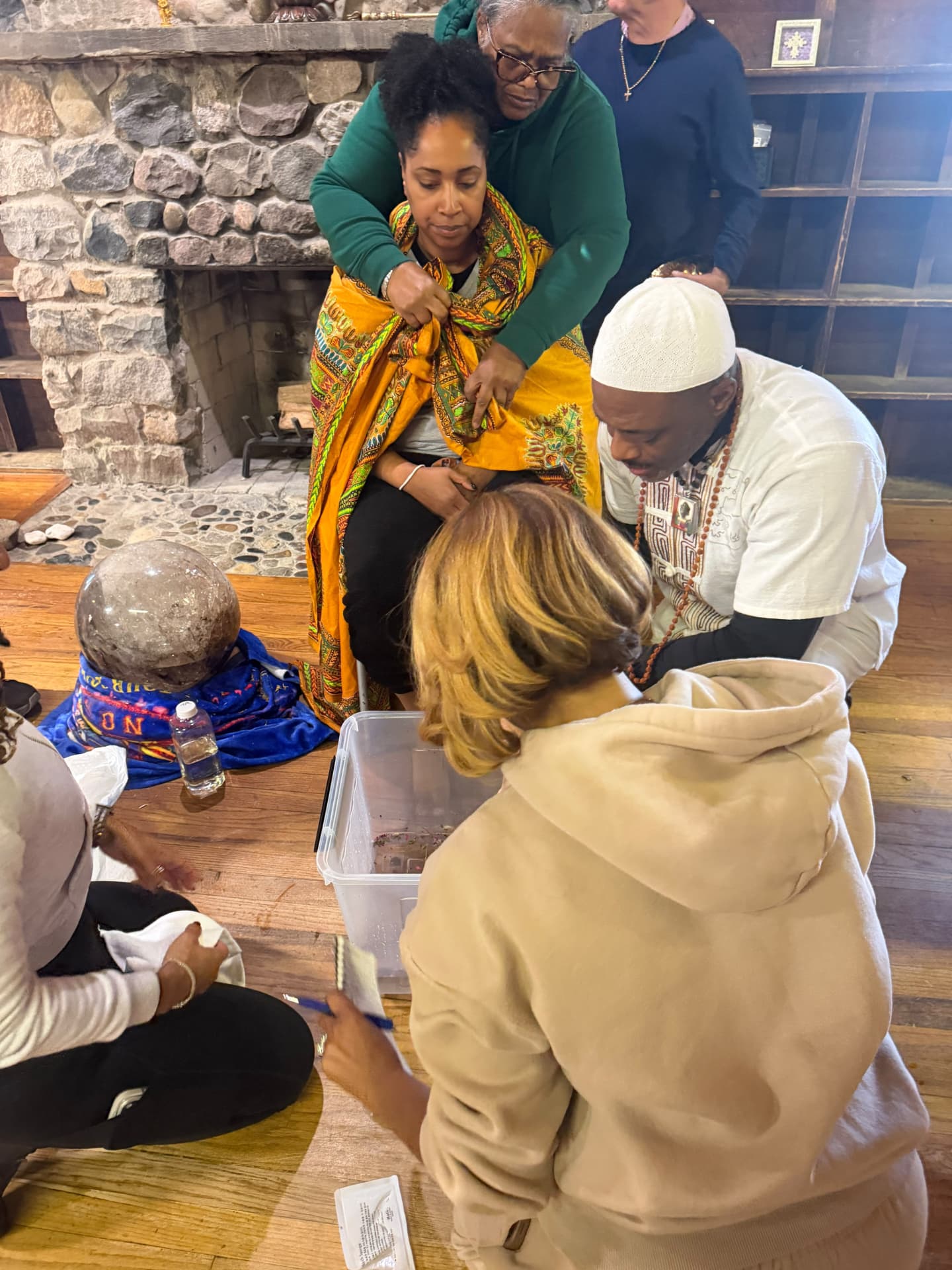 A moment from the SoulTribes ritual at Camp Cavell — hearts opened