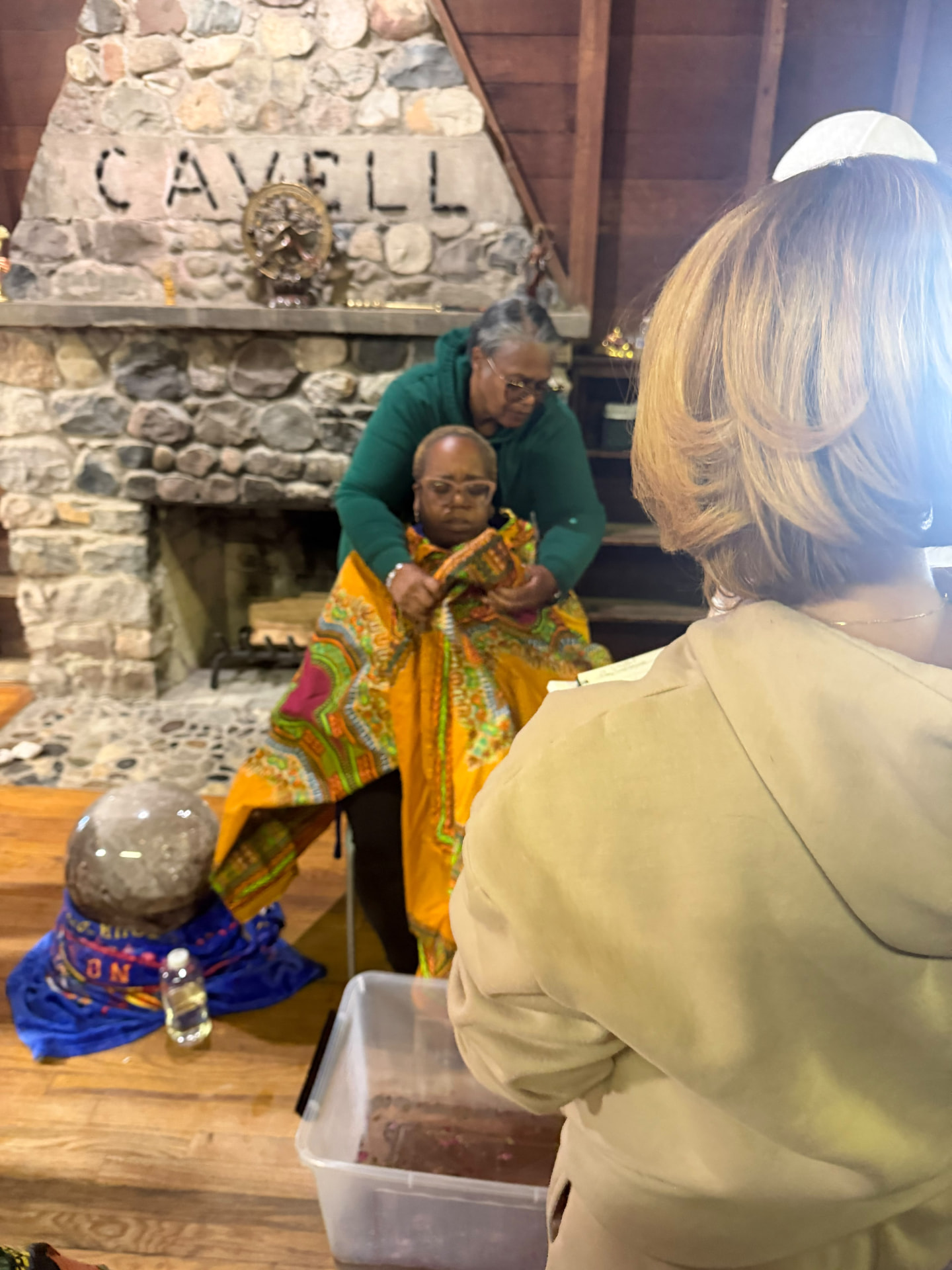 A moment from the SoulTribes ritual at Camp Cavell — prayer and presence