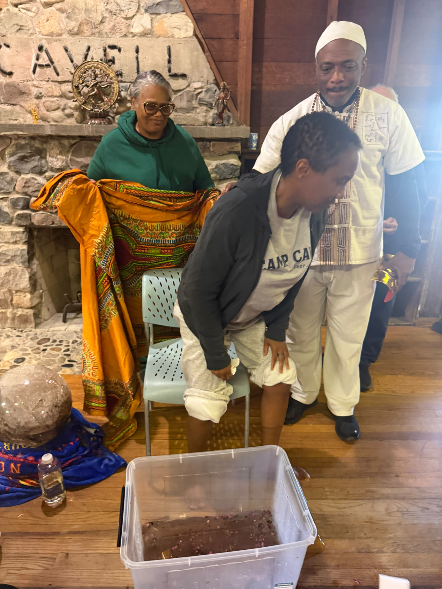 A moment from the SoulTribes ritual at Camp Cavell — love in service