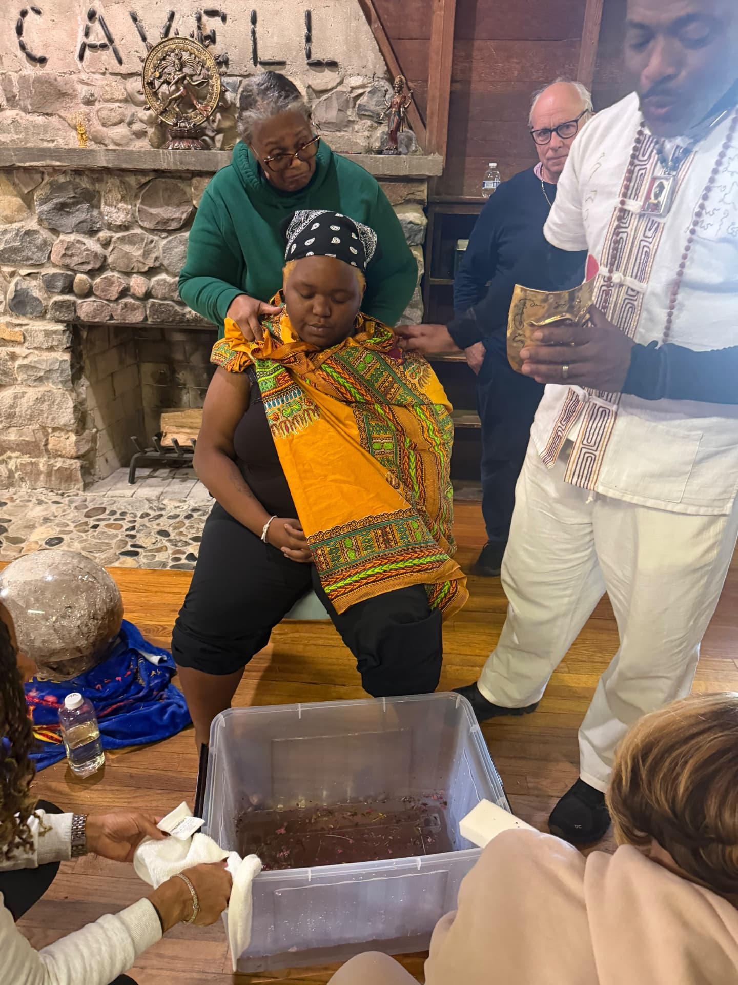 A moment from the SoulTribes ritual at Camp Cavell — in the circle of love