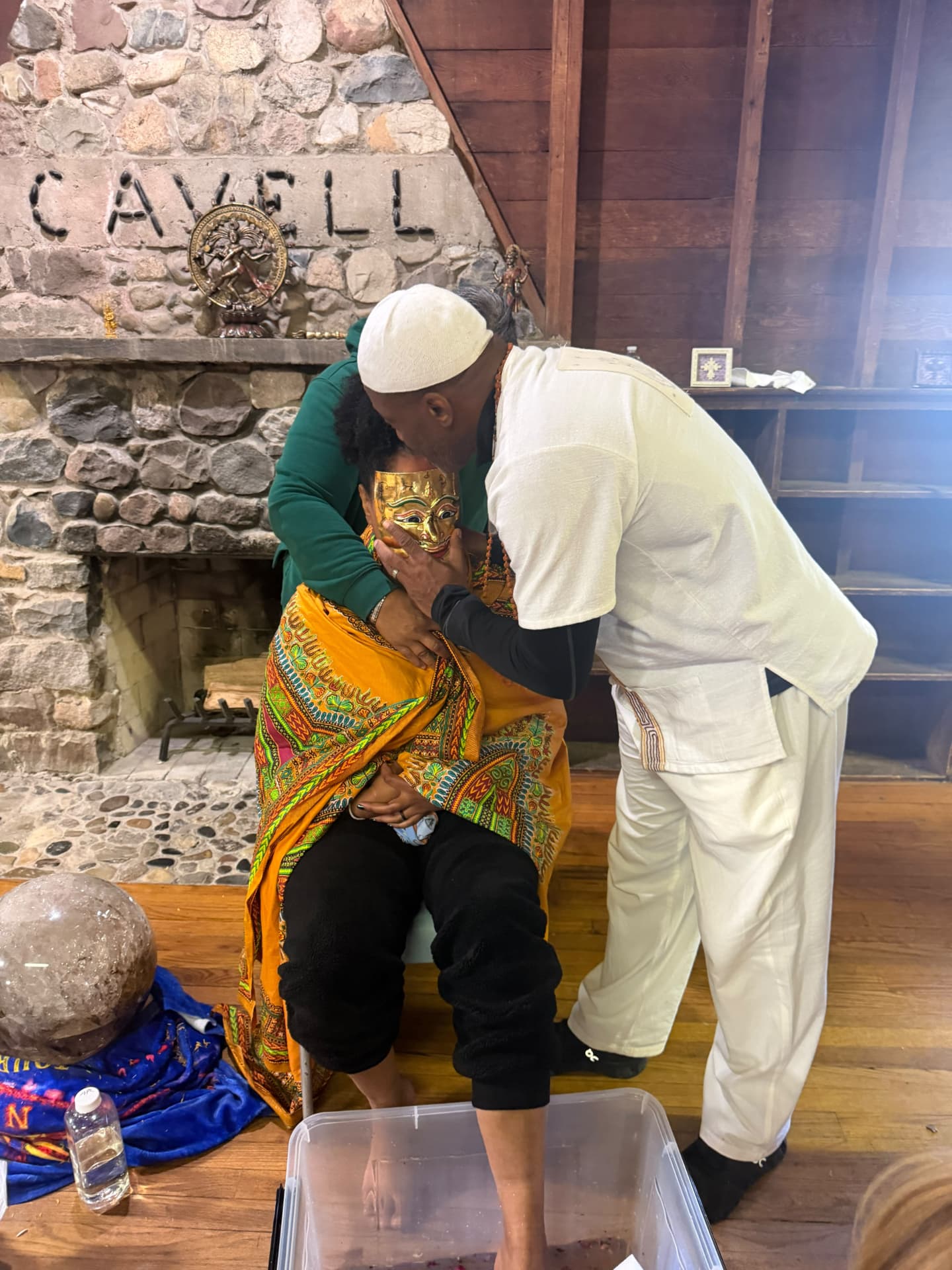 A moment from the SoulTribes ritual at Camp Cavell — the warmth of the fire