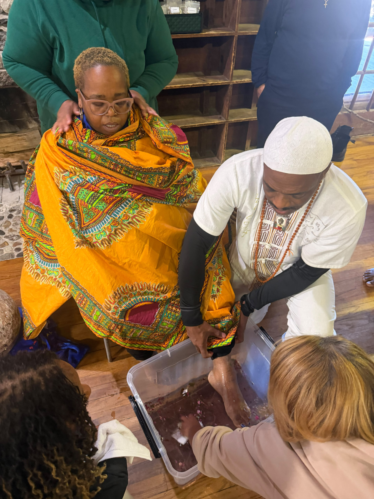A moment from the SoulTribes ritual at Camp Cavell — gathered in ceremony
