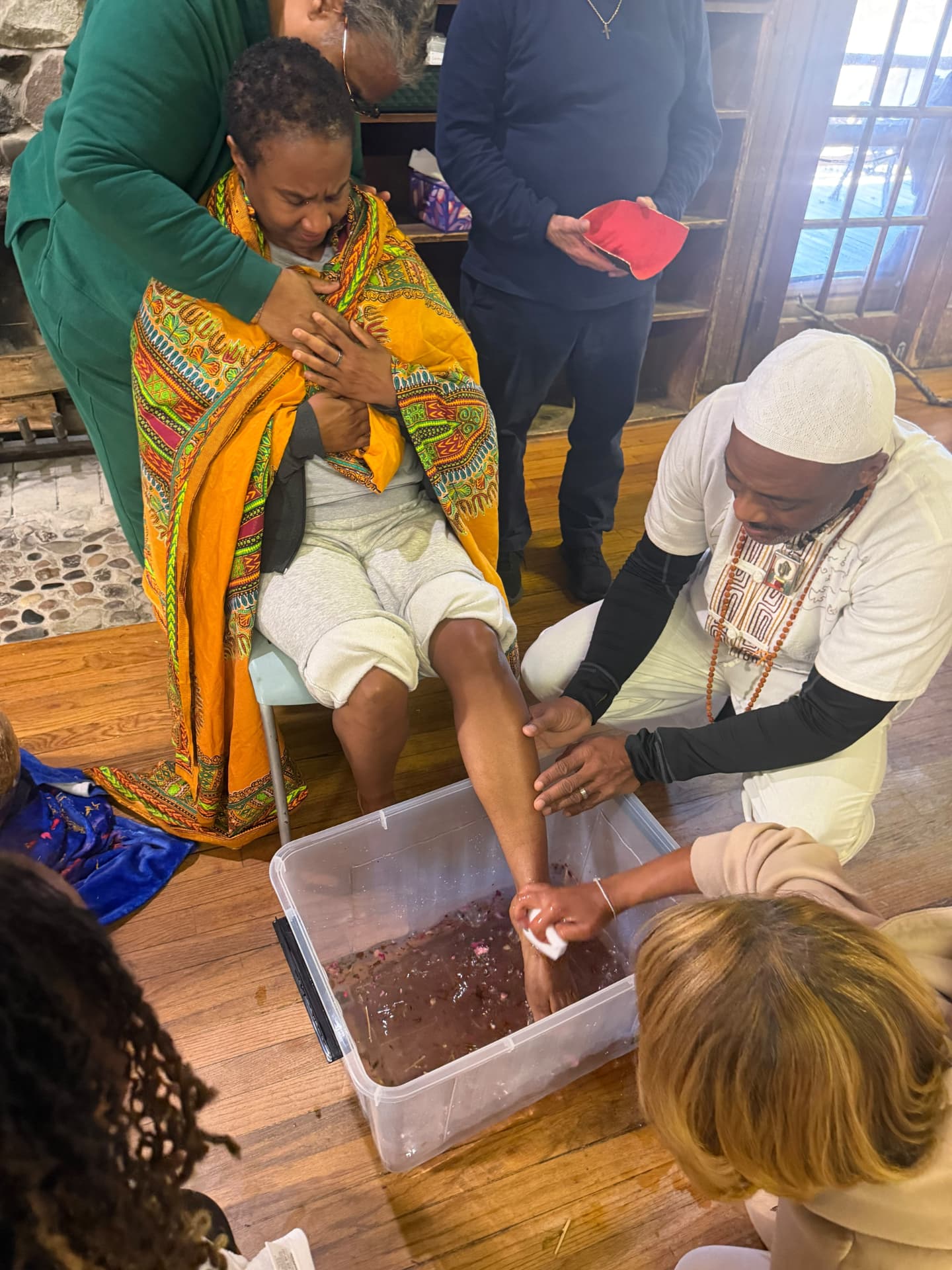 A moment from the SoulTribes ritual at Camp Cavell — the sacred pause