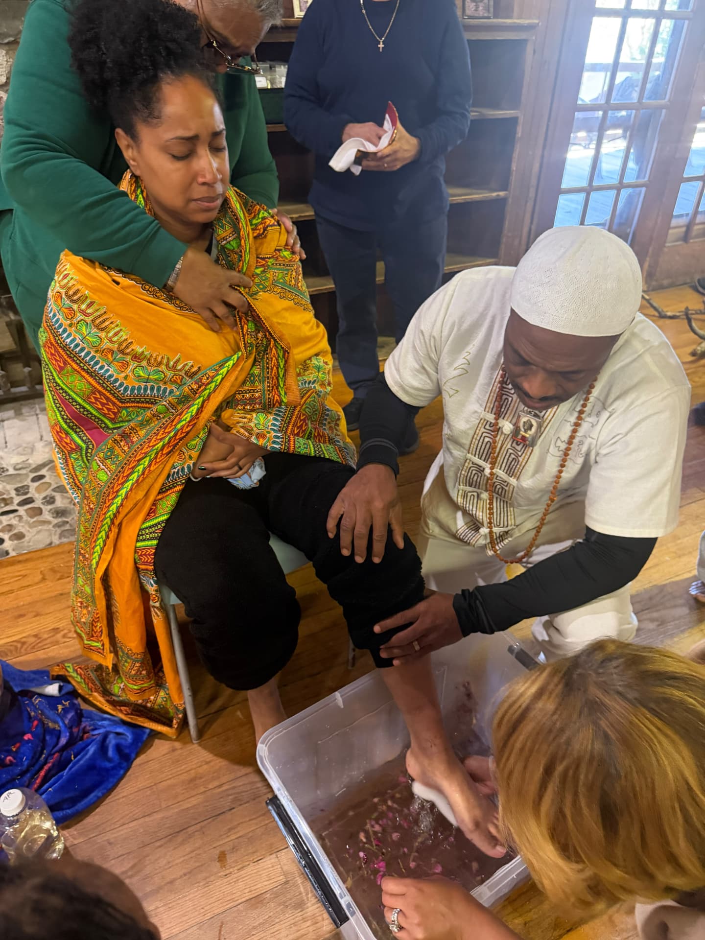 A moment from the SoulTribes ritual at Camp Cavell — honoring one another