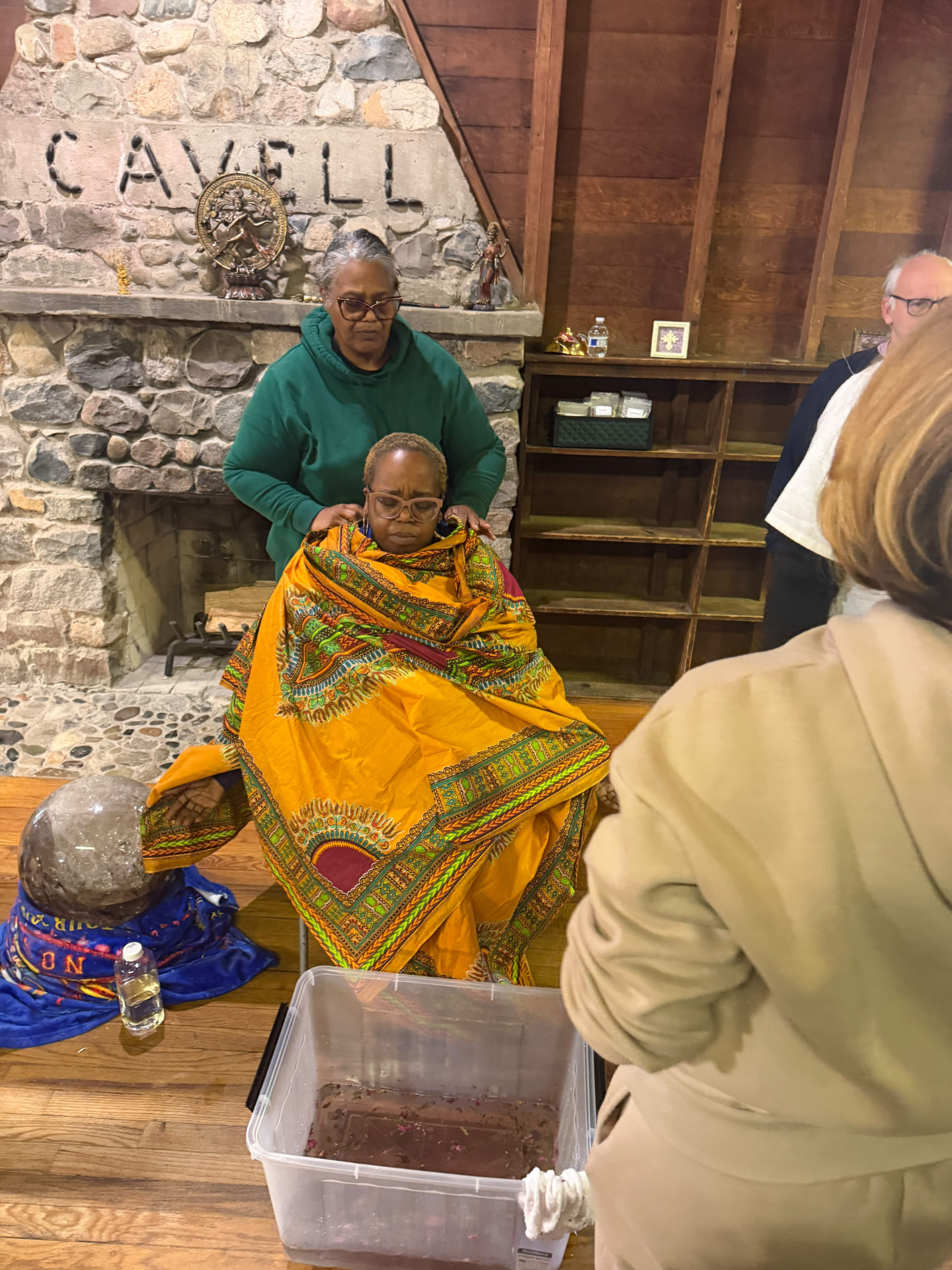 A moment from the SoulTribes ritual at Camp Cavell — moments of stillness